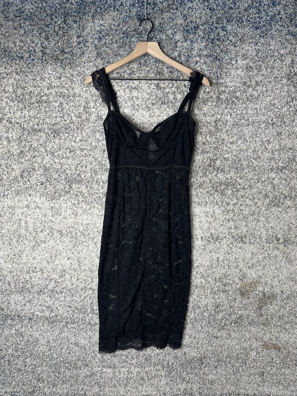 House of CB Dress Womens Large Lace Sheer Midi Bodycon Cocktail Party London